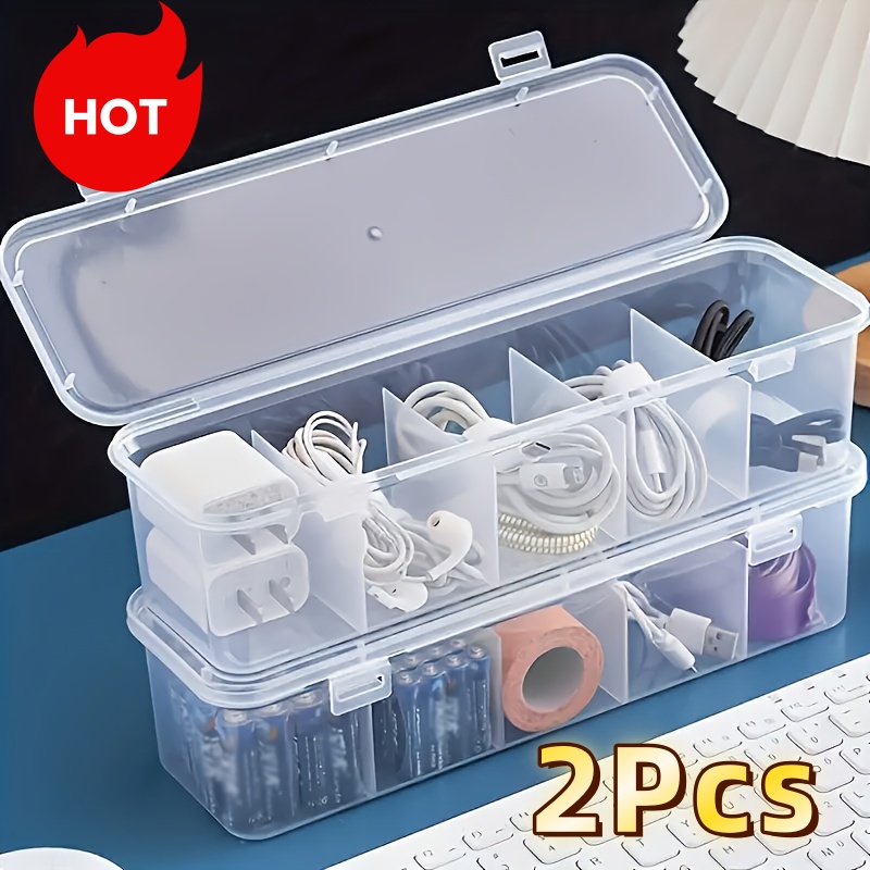 Desk Setup Cable Management - 2Pcs Large Cable Management Box with