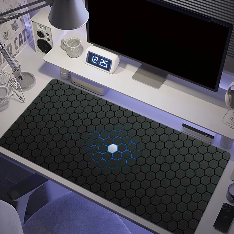 Rubber Mat Desk - Hexagon Large Gaming Mouse Pad Rectangular