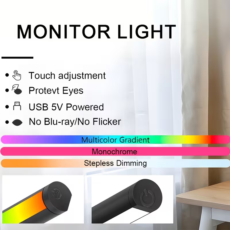 LED Monitor Light Bar 30cm 40c - Desk Setup No Computer ulasan dan harga