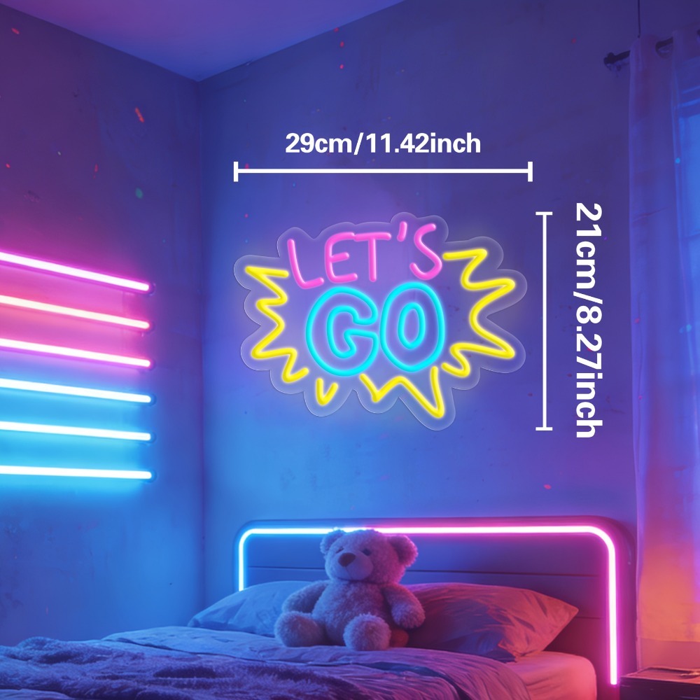 LET'S GO Multicolor LED Neon S - Desk Setup Inspiration ulasan dan harga