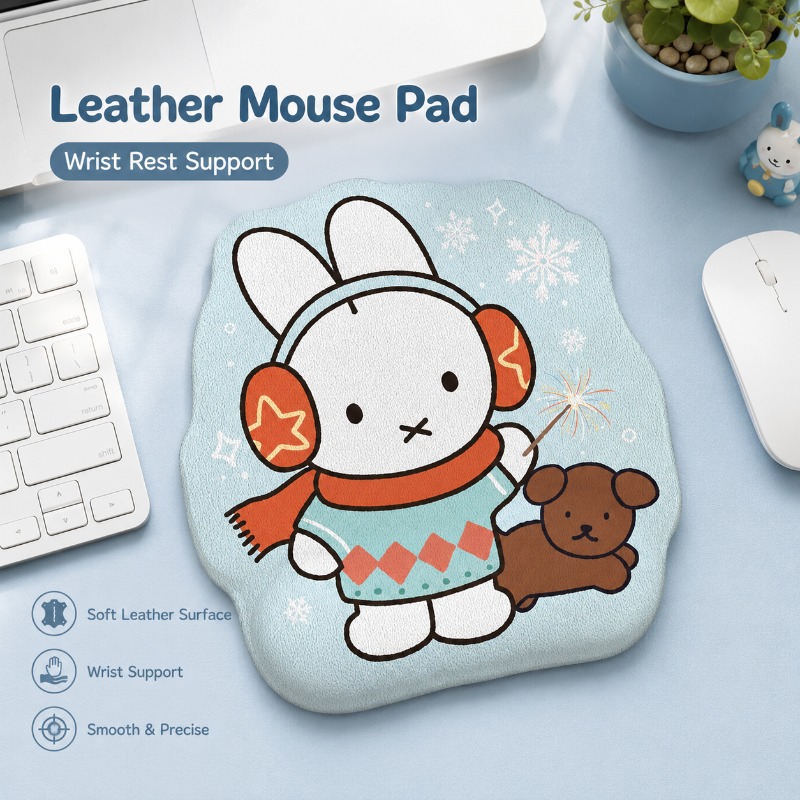 Anime Miffy Leather Mouse Pad  - Desk Setup No Computer ulasan dan harga