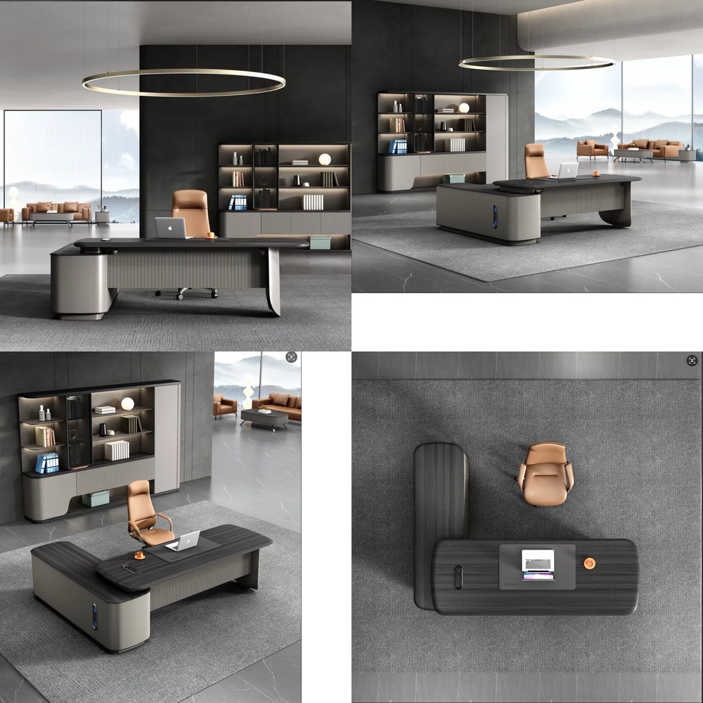 Modern Luxury Executive L Shap - Work Desk Home Setup ulasan dan harga