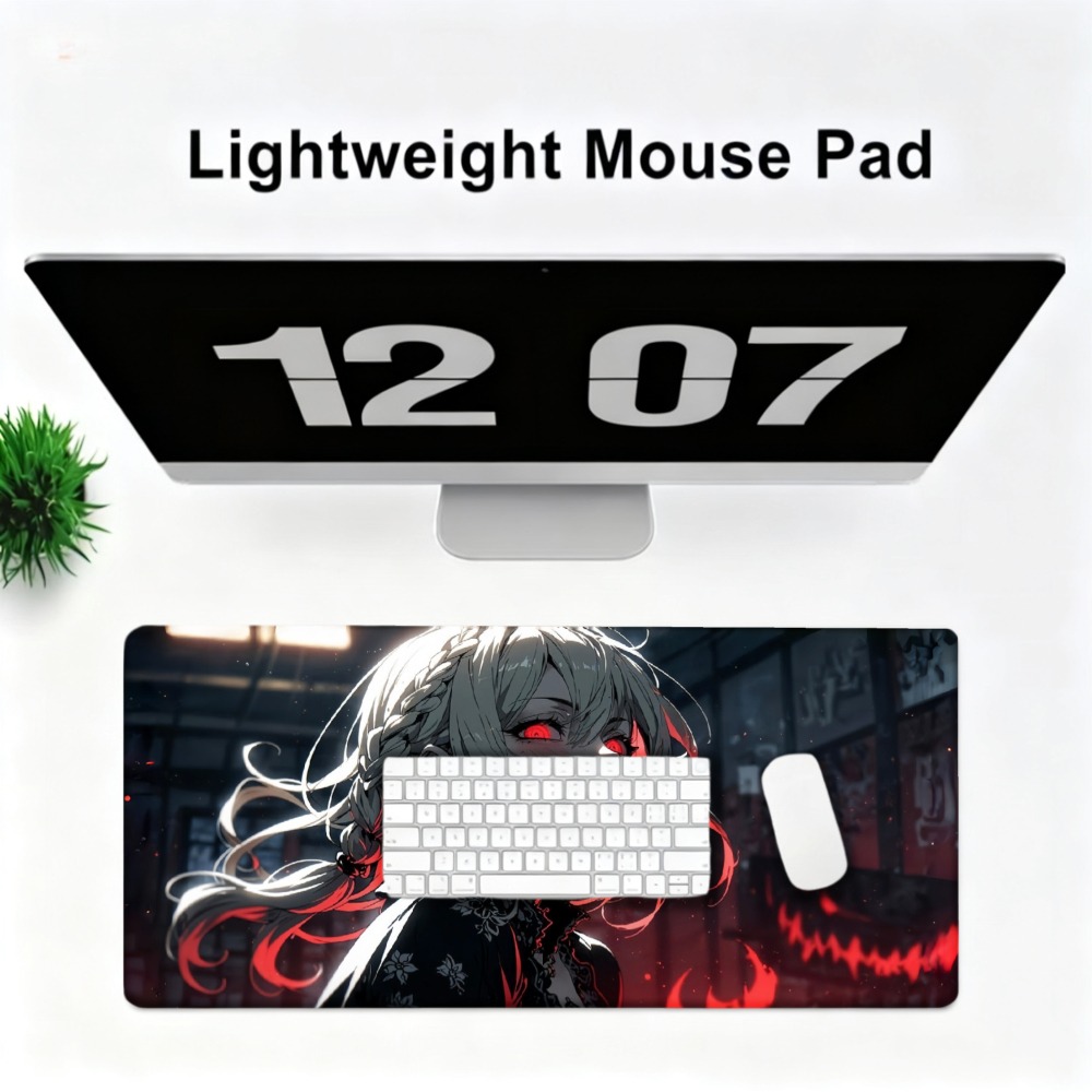 An anime girl with red flames  - Desk Setup Designer ulasan dan harga