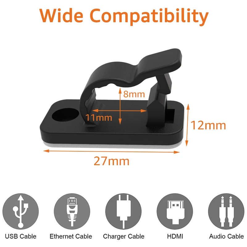 10/50PCS Cable Organizer Clips - Desk Setup Cable Management ulasan dan harga