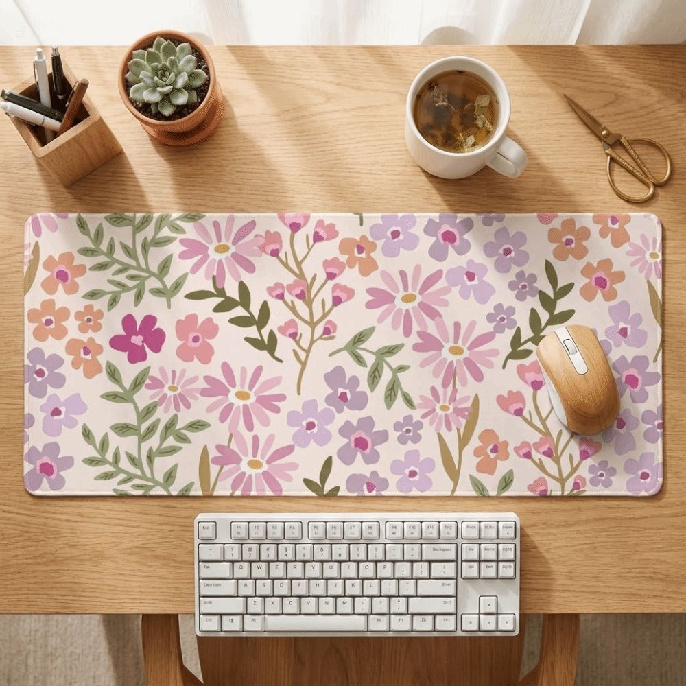 Stain-resistant Large Floral D - Rubber Mat Desk ulasan dan harga