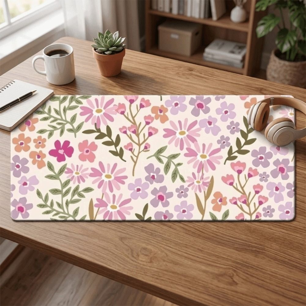 Stain-resistant Large Floral D - Rubber Mat Desk ulasan dan harga