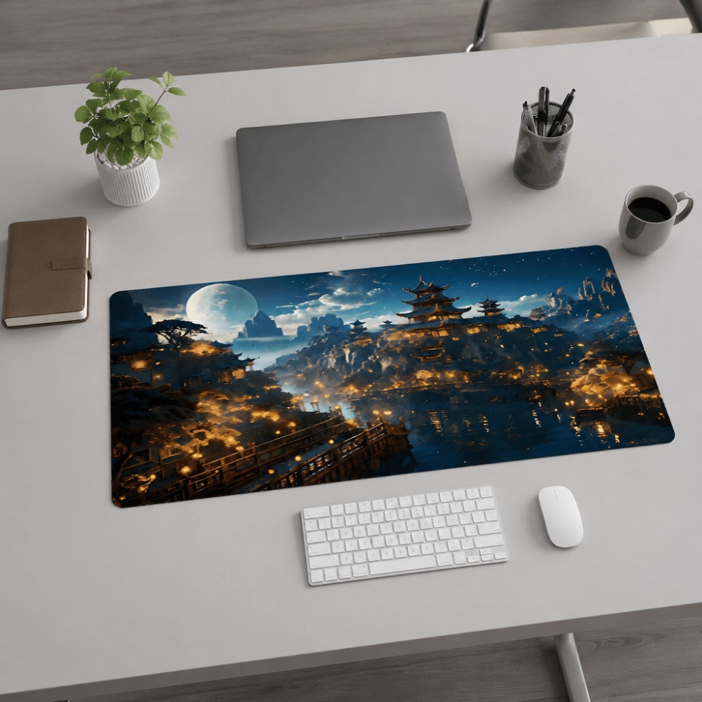 Original fantasy night city mo - Work Desk Home Setup ulasan dan harga