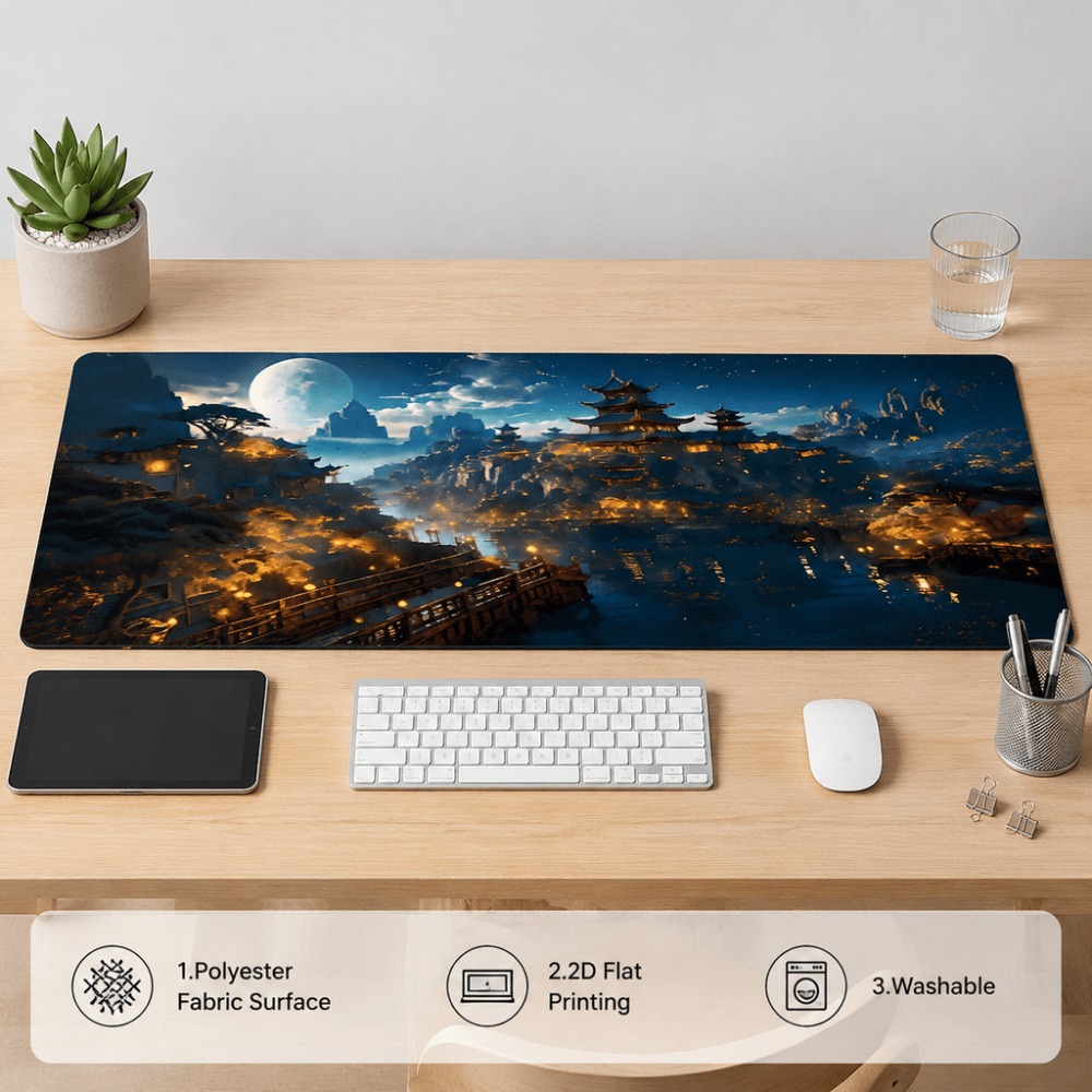 Original fantasy night city mo - Work Desk Home Setup ulasan dan harga