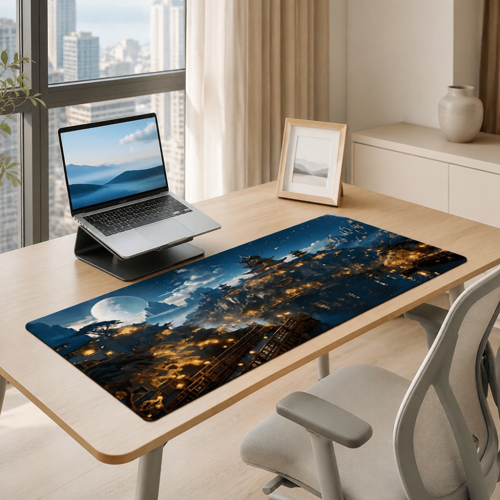 Original fantasy night city mo - Work Desk Home Setup ulasan dan harga