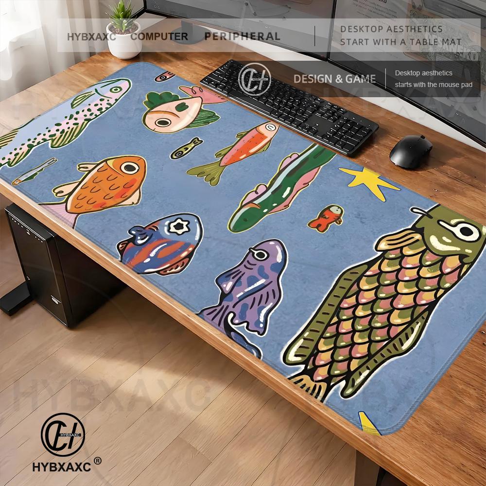 Colorful Fish Art Desk Mat Mou - Desk Setup Designer ulasan dan harga