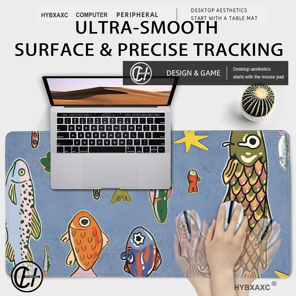 Colorful Fish Art Desk Mat Mou - Desk Setup Designer ulasan dan harga