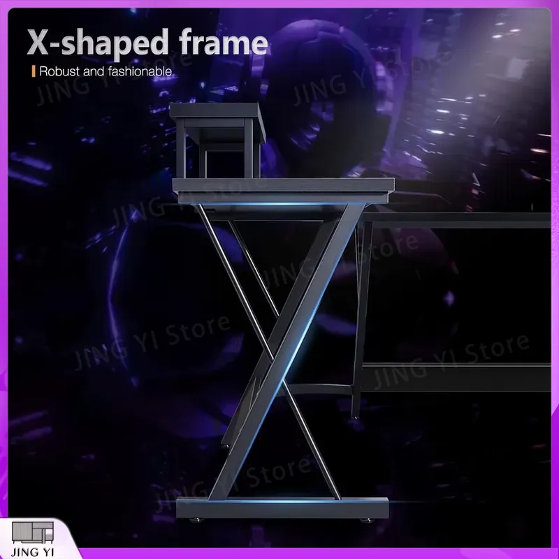 L Shaped Gaming Desk with Moni - Desk Setup No Computer ulasan dan harga