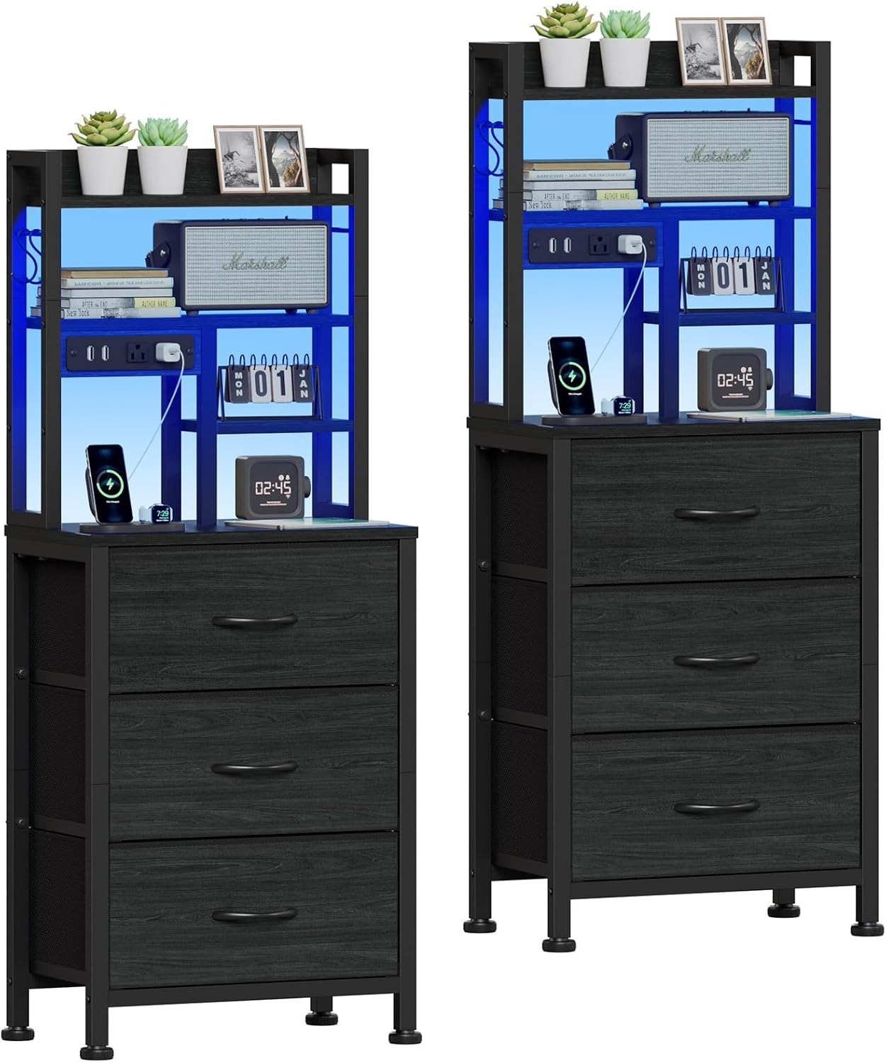 Nightstands Set of 2, Tall Nig - Desk Setup Oak ulasan dan harga