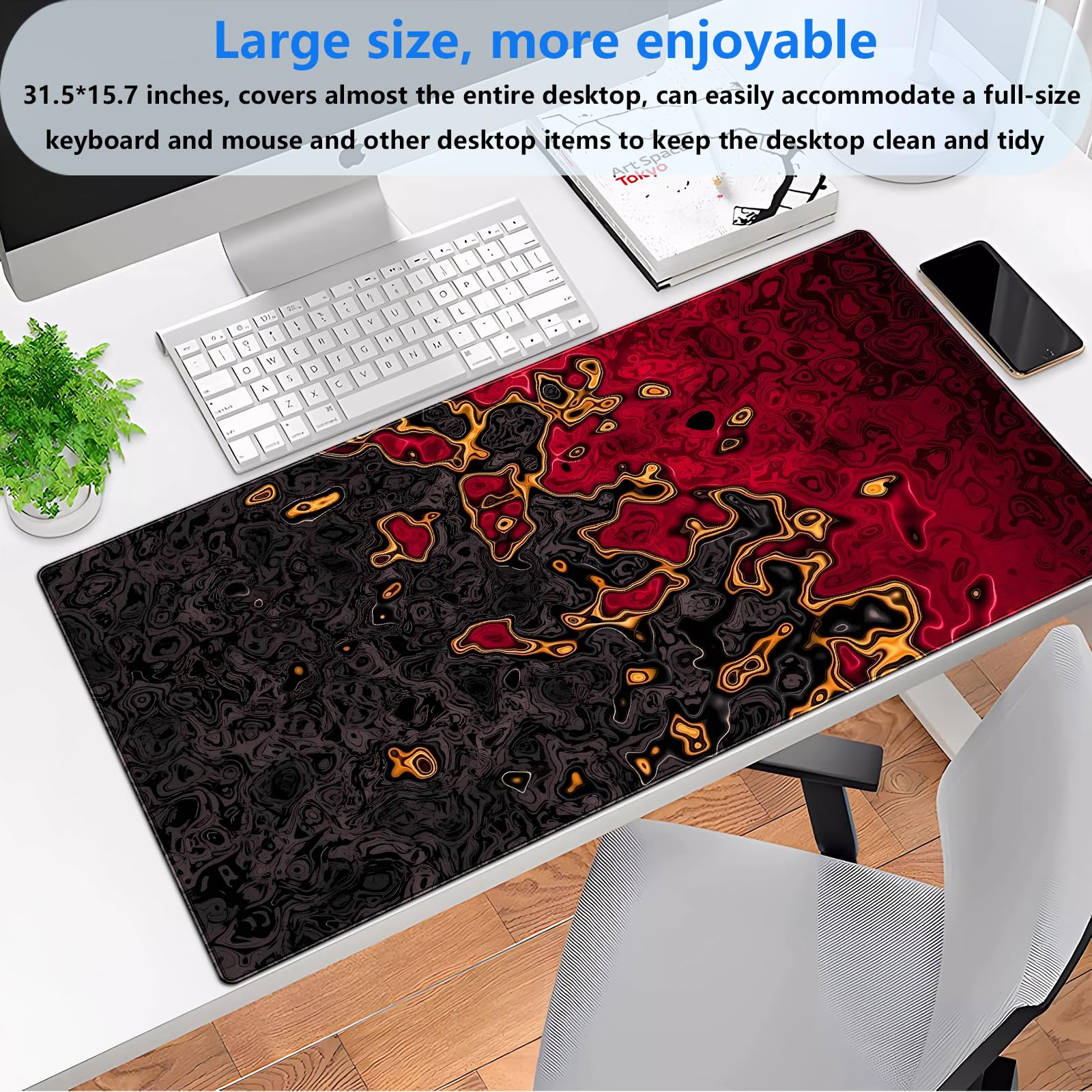 Red Black Extra Large Gaming M - Rubber Mat Desk ulasan dan harga