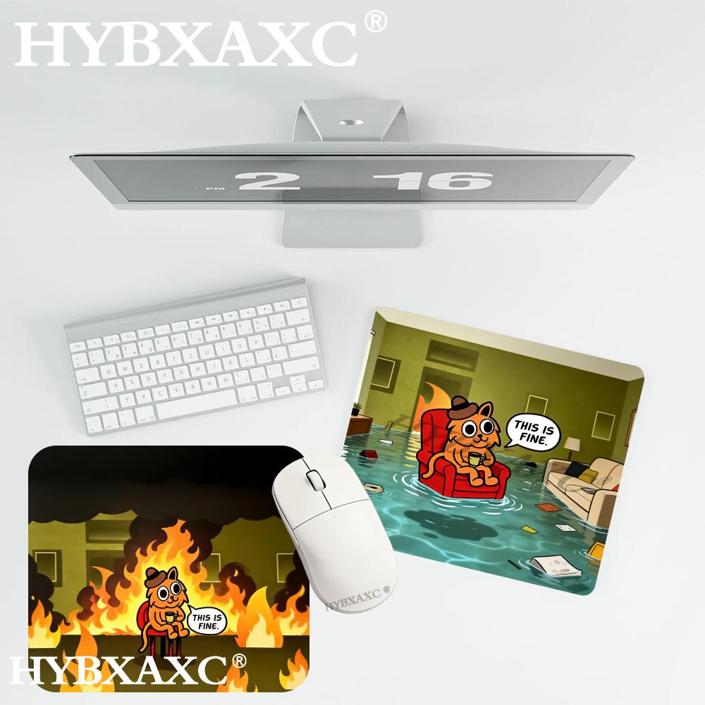 HYBXAXC This Is Fine Cat Meme  - Work Desk Home Setup ulasan dan harga