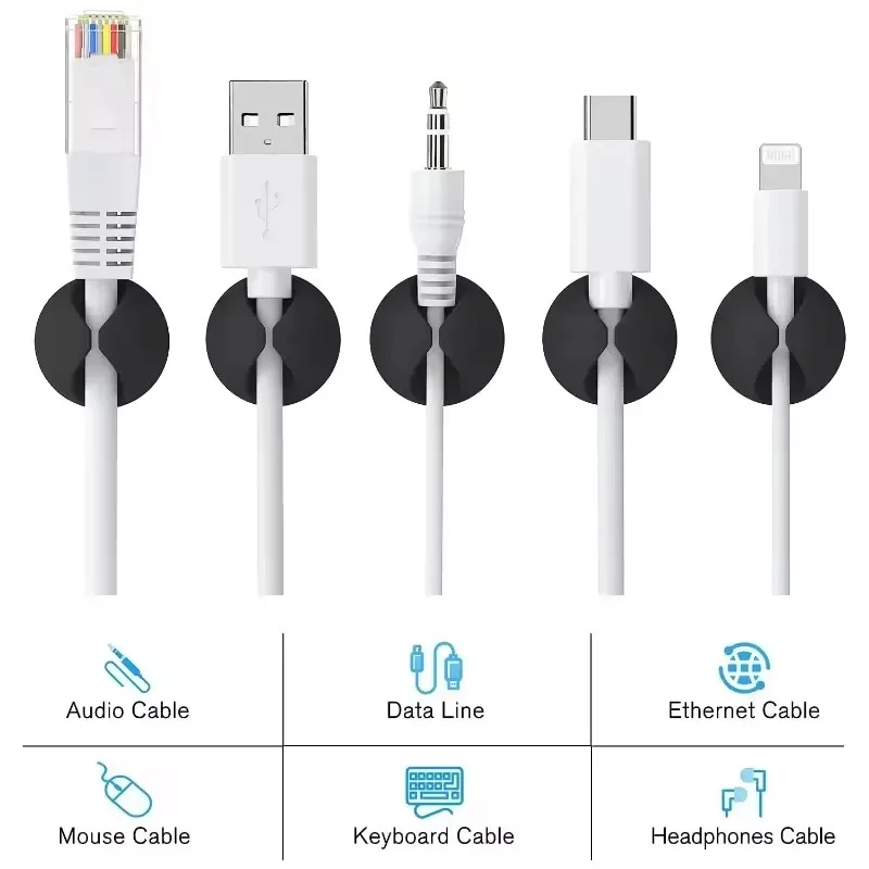 5/50Pcs Desktop Wall Cable Cli - Desk Setup Cable Management ulasan dan harga
