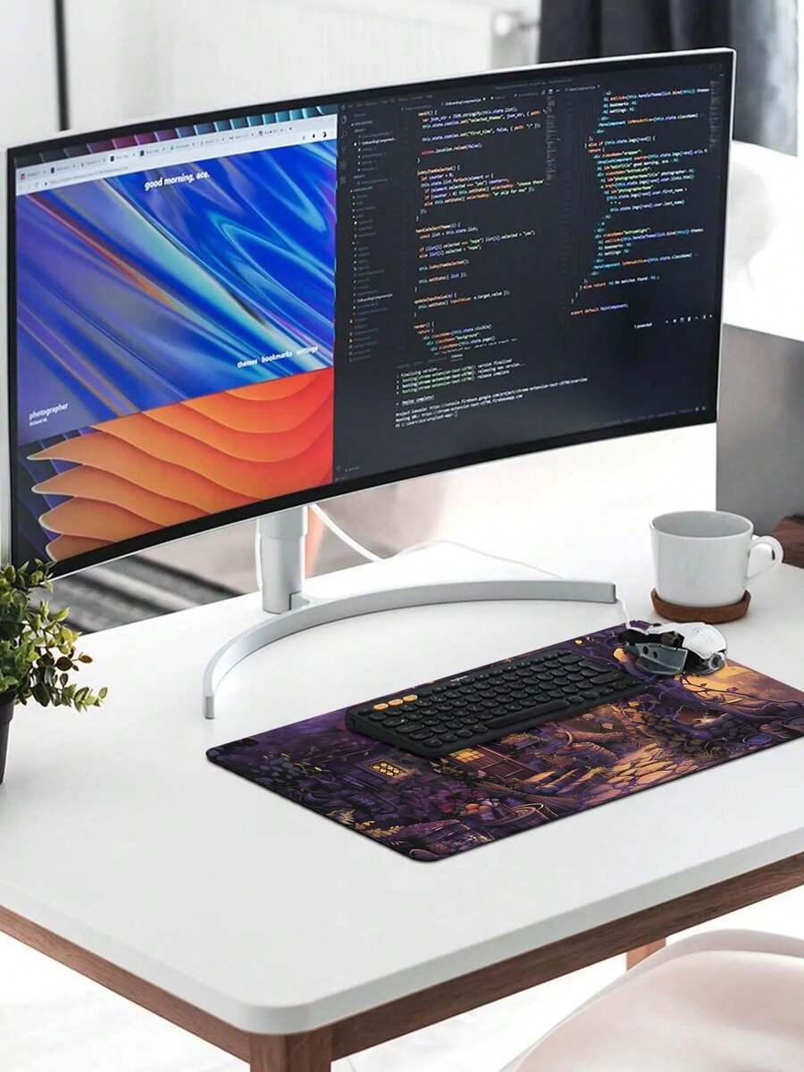Large Gaming Mouse Pad With Fa - Work Desk Home Setup ulasan dan harga